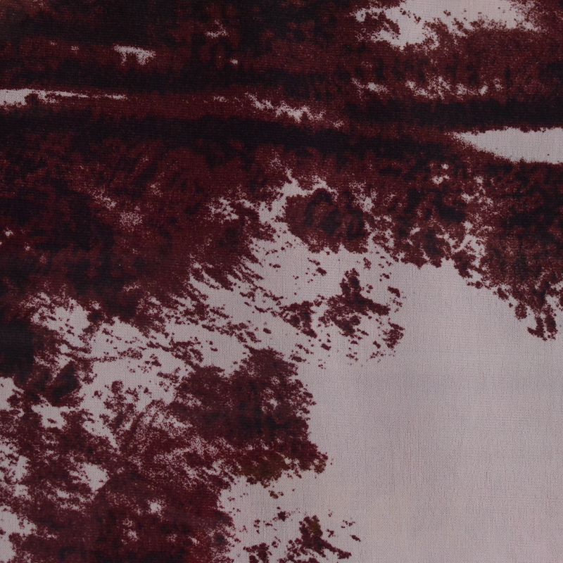 Dark Red Animal Print Chiffon, Polyester