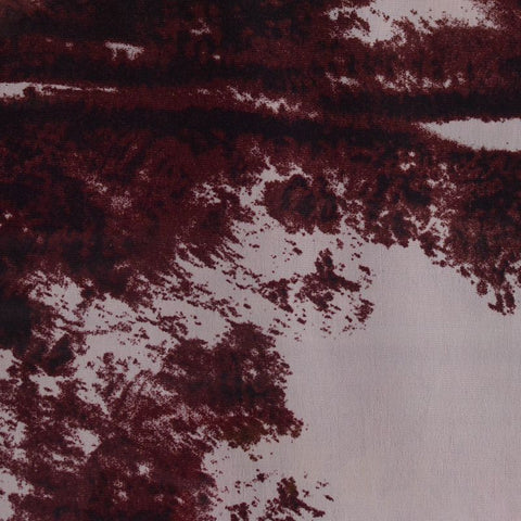 Dark Red Animal Print Chiffon, Polyester