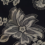 Black Floral Jersey Knit, Viscose