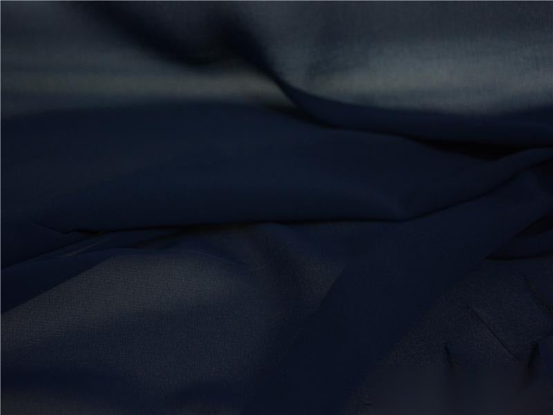 100% Polyester Chiffon Fabric, 99 gsm, 150 cm — Navy