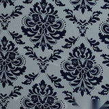Dark Blue Damask Jacquard, Polyester — texture