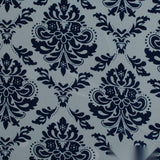 Dark Blue Damask Jacquard, Polyester
