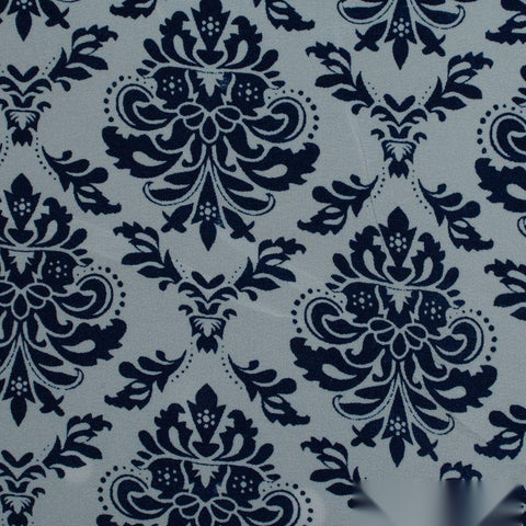 Dark Blue Damask Jacquard, Polyester
