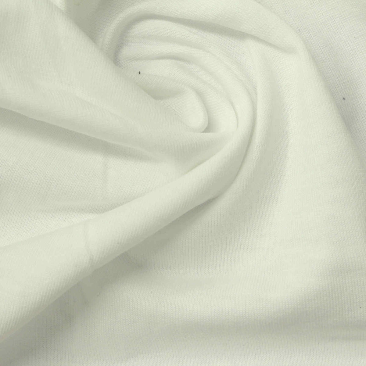 100% Cotton Jersey Knit Fabric, 140 gsm, 175 cm — White
