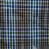 Blue Bold-Plaid Poplin, Cotton