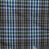 Blue Bold-Plaid Poplin, Cotton — texture