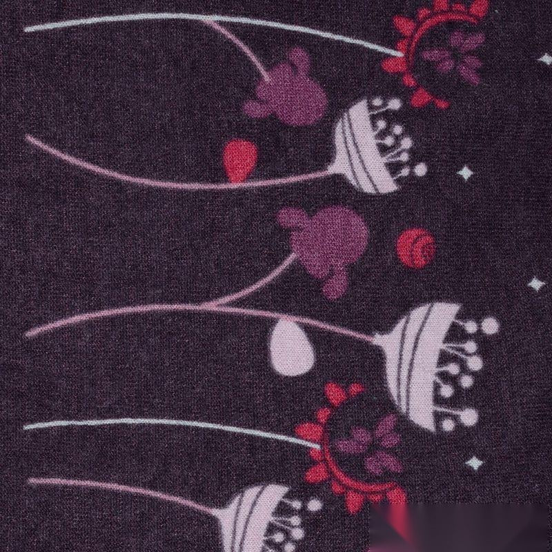 Plum Floral Knit, Polyester