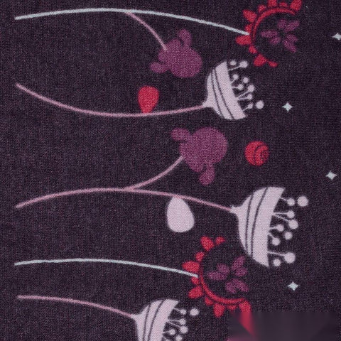 Plum Floral Knit, Polyester