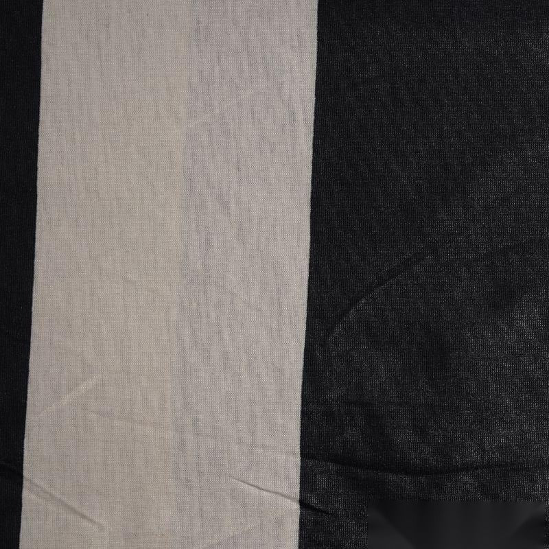 Black Vertical-Stripe Jersey Knit, Polyester, 140 gsm