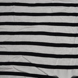 Black Horizontal-Stripe Jersey Knit, Viscose