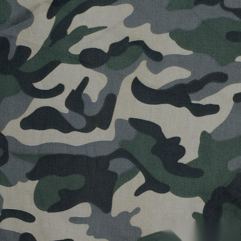 Green Camo Poplin, Cotton