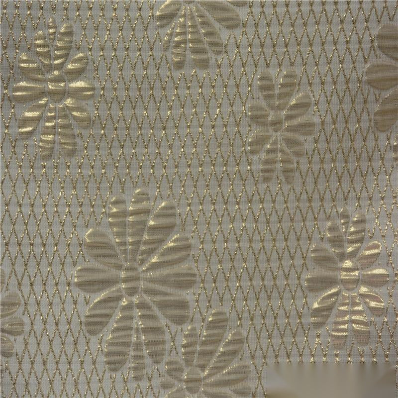 Gold Floral Jacquard, Poly-Viscose