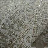 Cream Abstract Jacquard, Poly-Viscose — texture
