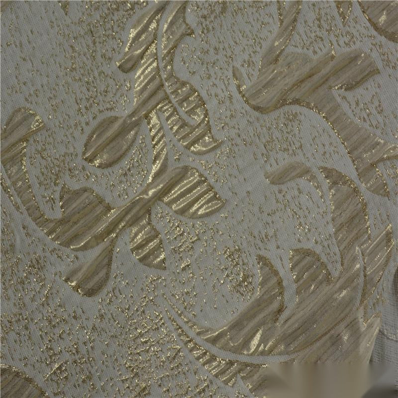 Gold Floral Jacquard, Poly-Viscose, 160 gsm
