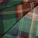 Green Plaid Voile, Viscose — texture