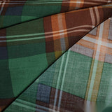 Green Plaid Voile, Viscose