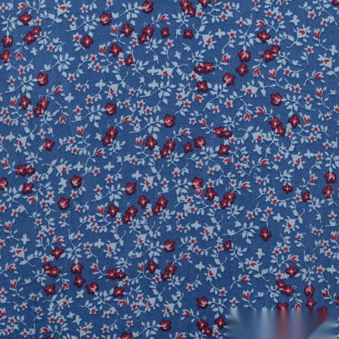 Red Flowers Woven, Viscose, 105 gsm