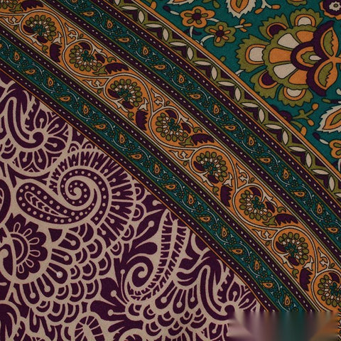 Teal Ornate-Floral Woven, Viscose