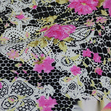 Pink Roses Woven, Viscose — texture