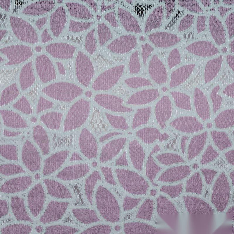 White Floral Knit, Nylon-Cotton