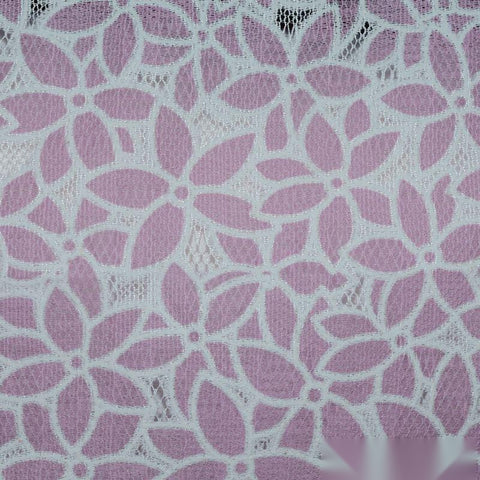White Floral Knit, Nylon-Cotton