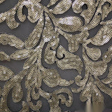 Gold Sequin Mesh, Polyester — texture