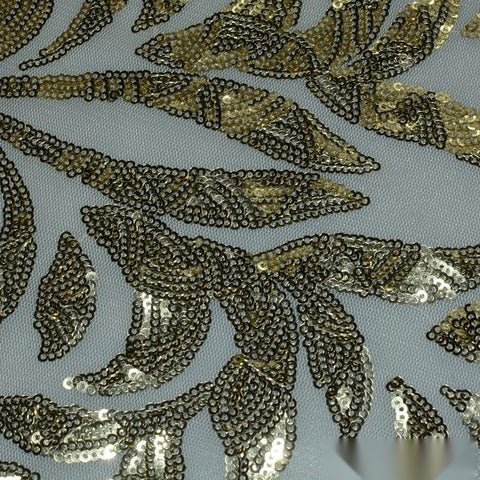Gold Sequin Mesh, Polyester, 200 gsm, 140 cm