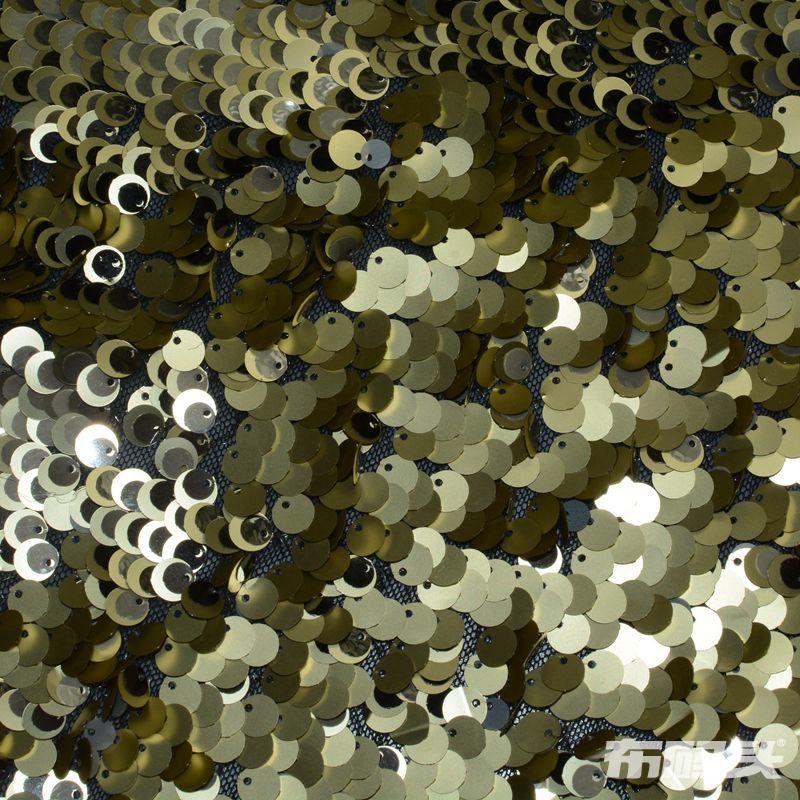 Gold Sequin Mesh, Nylon-Poly