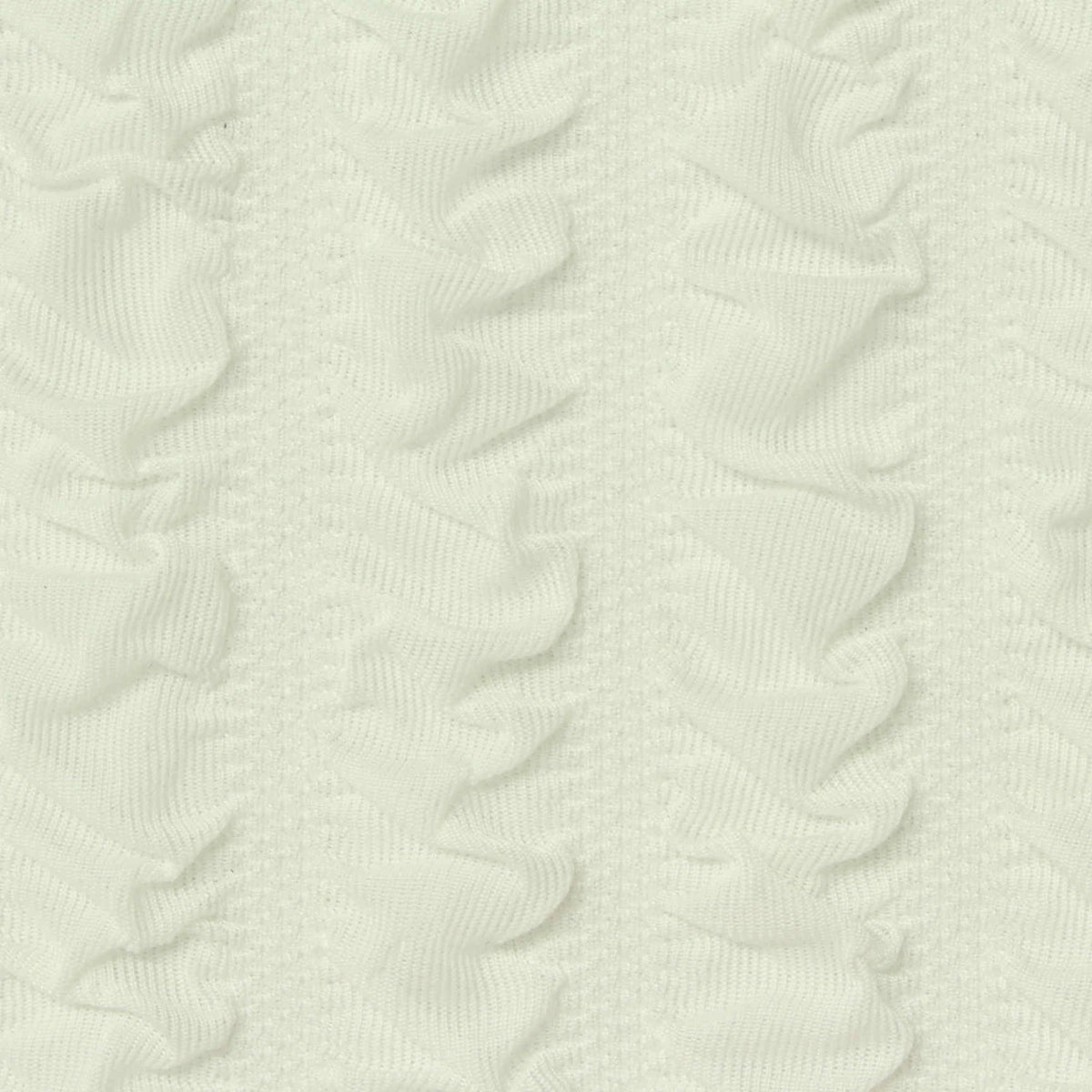 Jacquard Polyester Stretch Knit Fabric, 290 gsm, 155 cm — White