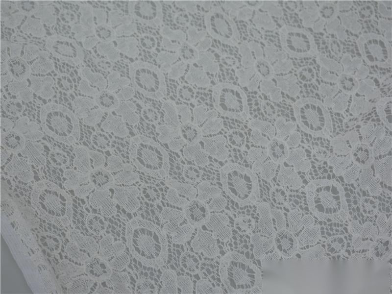 White Floral Lace, Cotton-Nylon, 114 gsm