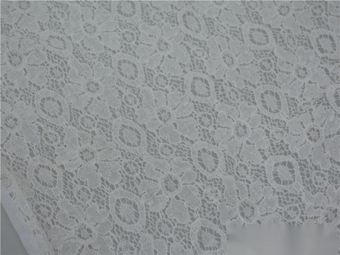 White Floral Lace, Cotton-Nylon, 114 gsm
