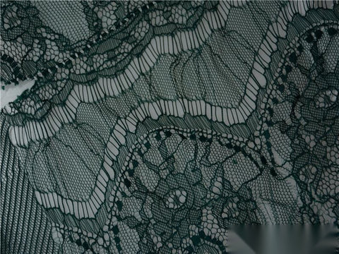 Dark Green Floral Lace, Nylon