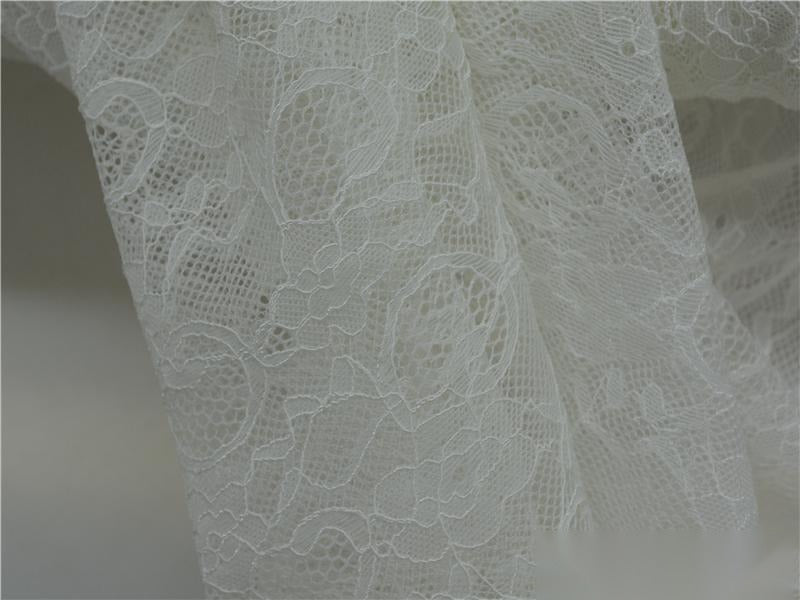 White Floral Lace, Nylon, 150 cm