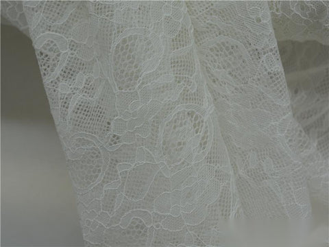 White Floral Lace, Nylon, 150 cm
