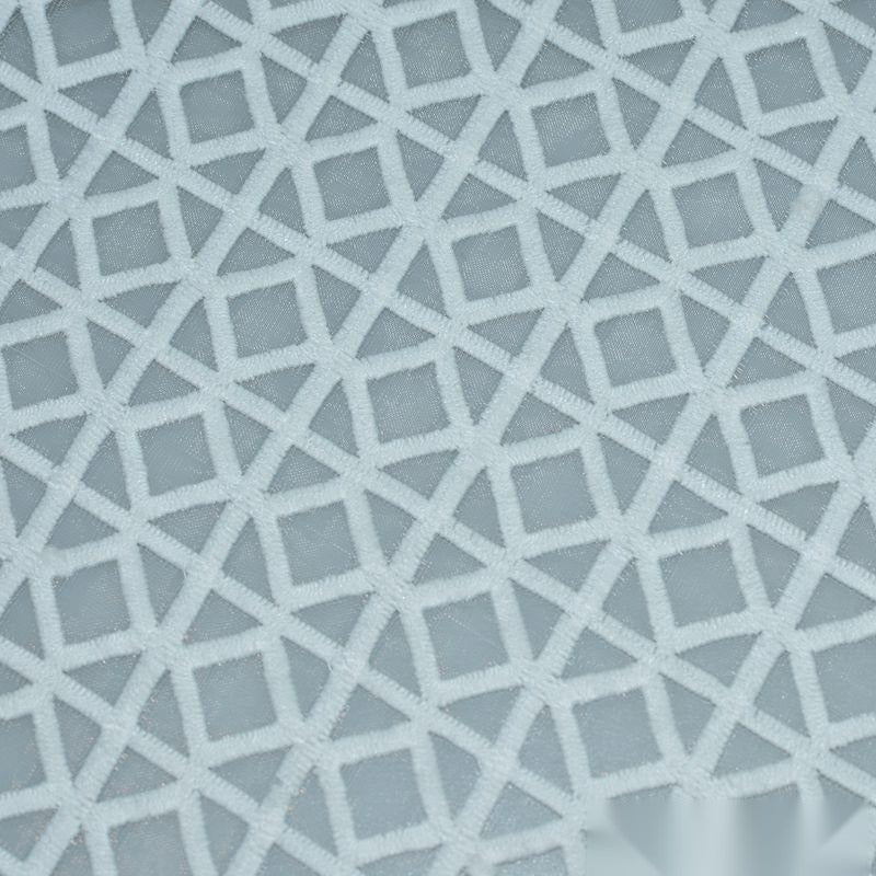 Light Grey Geometric-Grid Milk Silk Knit, Polyester