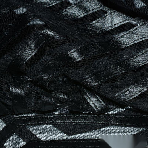 Black Diagonal-Line Knit, Polyester
