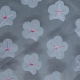 Light Blue Floral Chiffon, Polyester