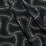 Jacquard 100% Polyester Satin Fabric, 145 gsm, 140 cm — Black