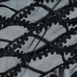 Black Wavy-Line Satin, Polyester — texture