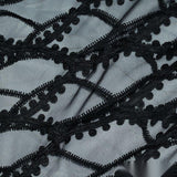 Black Wavy-Line Satin, Polyester