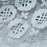 White Bold-Floral Satin, Polyester — texture