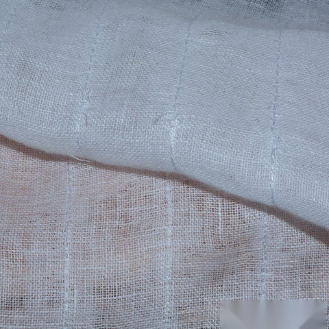 White Vertical-Stripe Knit, Polyester, 150 gsm