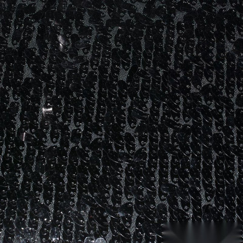 Black Sequins Mesh, Polyester