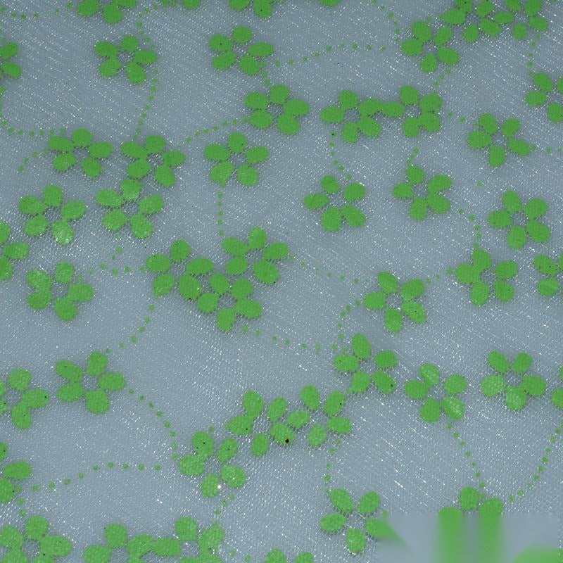 Green Floral Mesh, Polyester