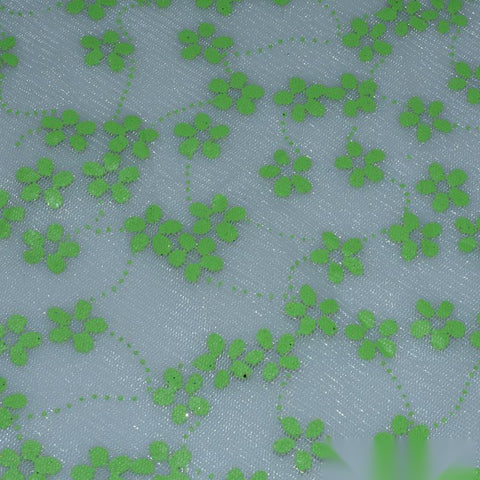 Green Floral Mesh, Polyester