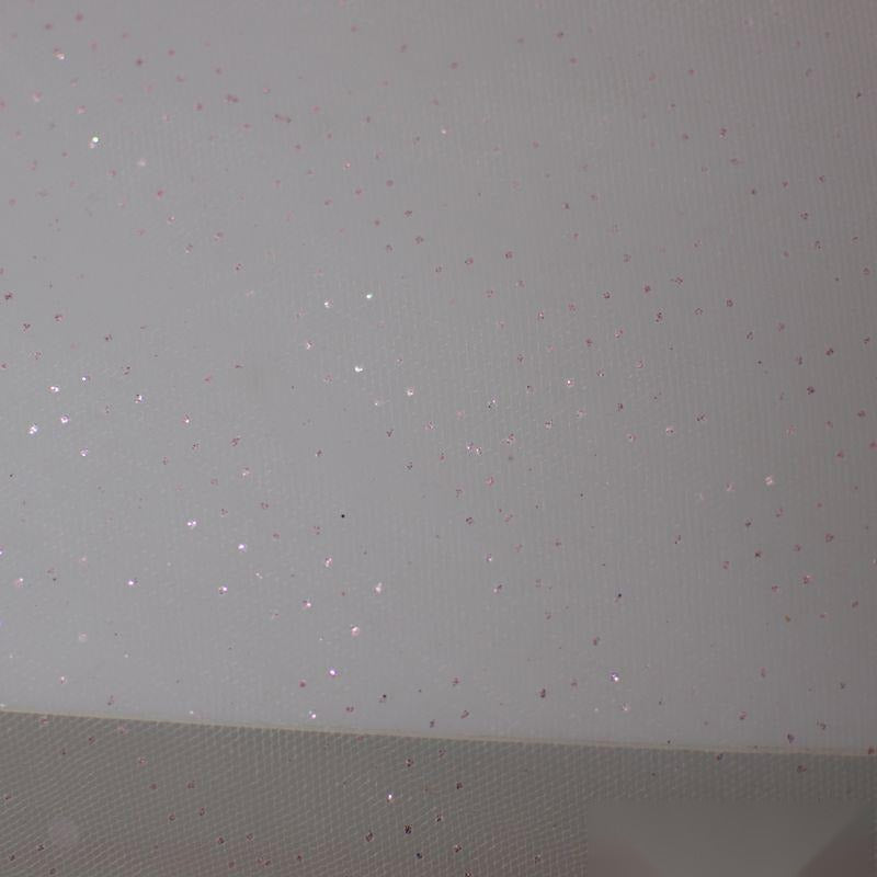 Pink Glitter-Dot Mesh, Polyester, 14 gsm