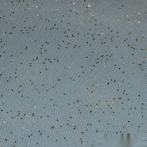 Gold Glitter-Dot Mesh, Polyester