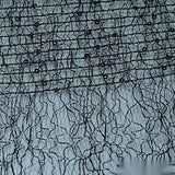 Black Horizontal-Line Mesh, Polyester — texture