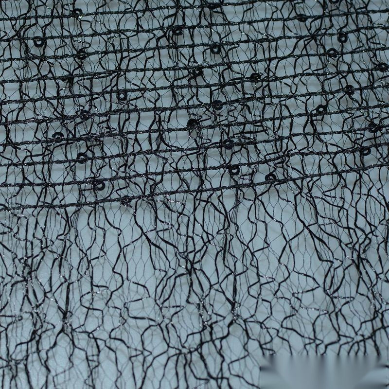 Black Horizontal-Line Mesh, Polyester