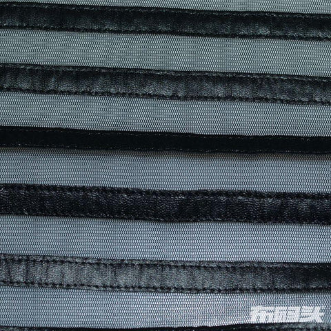 Striped 100% Polyester Knit Fabric, 120 gsm — Blue